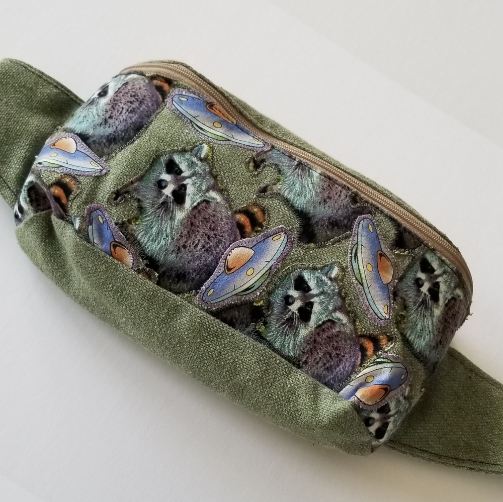 Trippy Raccoons & Spaceships Fanny Pack